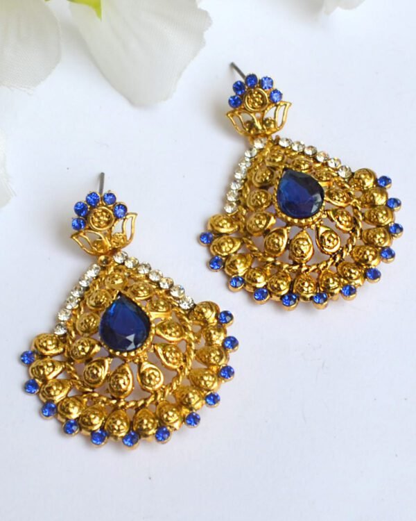 blue pearl earrings set