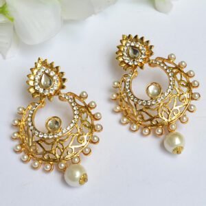 artificial white pearl earring