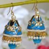 blue jhumka earrings set