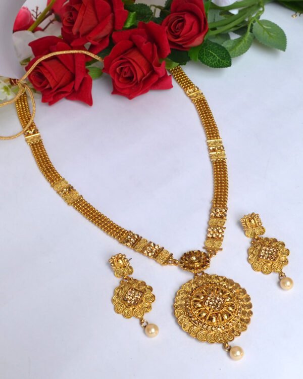 long necklace with earrings set