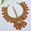red beads mathapatti head jewelry