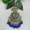 blue pearls chandbali earring set