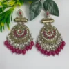 purple pearls chandbali earring set