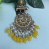 yellow pearls chandbali earrings